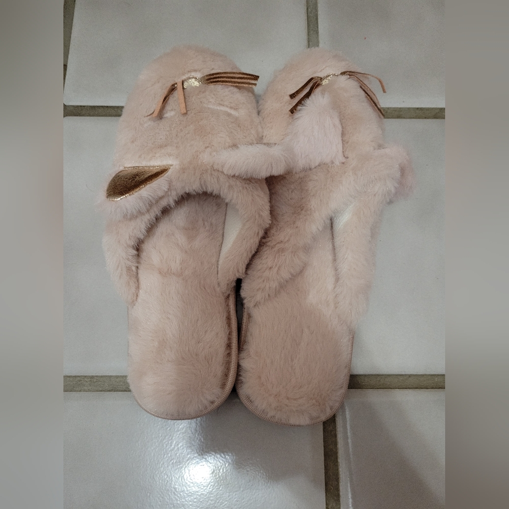 Pink Cat Slippers - Size M